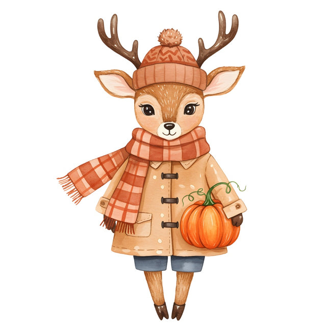 autumn deer fabric panel