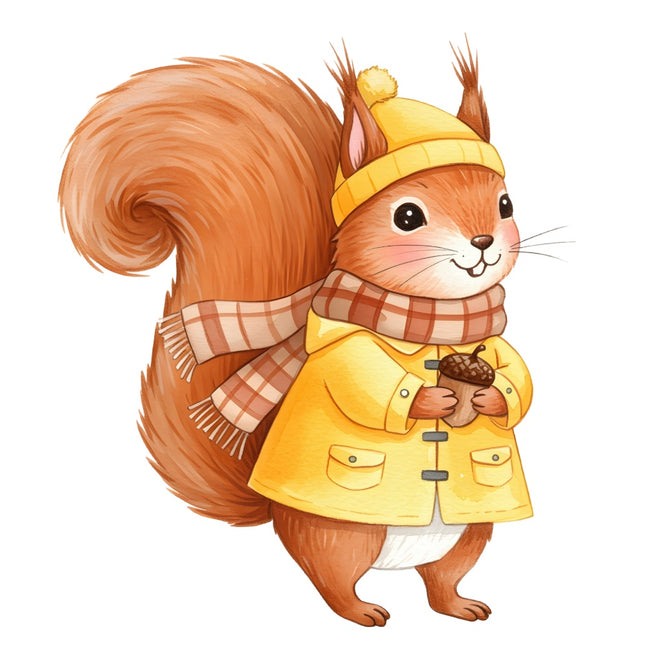autumn squirrel quilt block