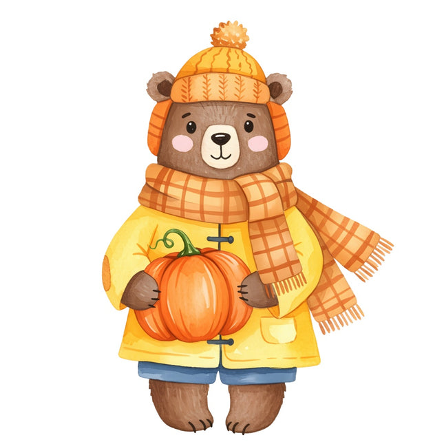 autumn bear quilt block