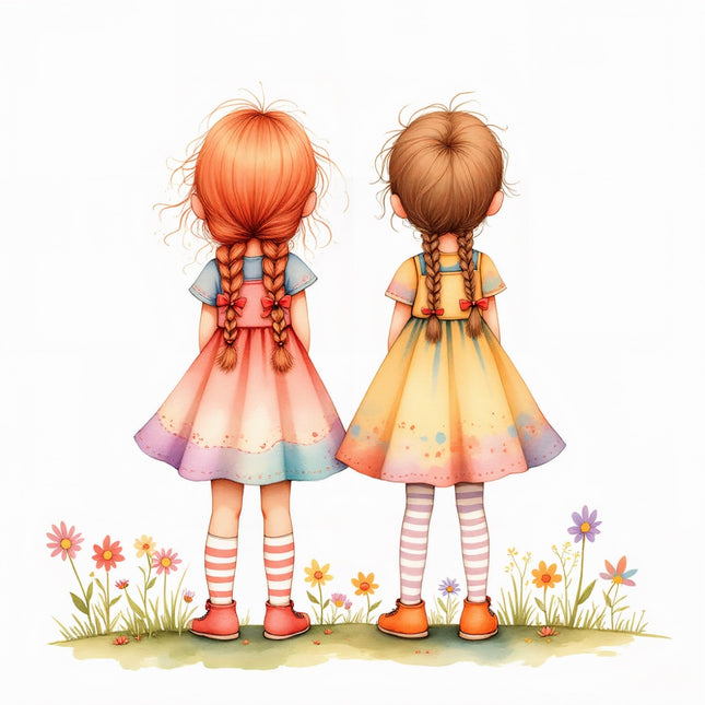 best friends fabric panel
