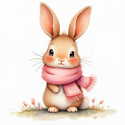 winter rabbit quilt square