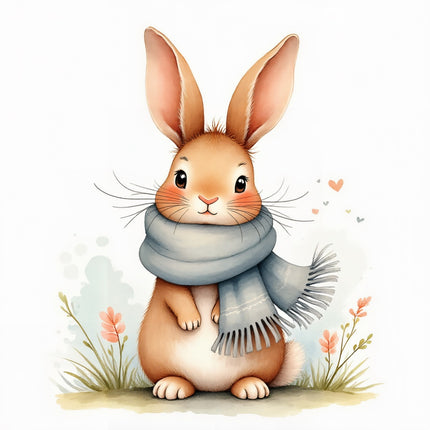 winter rabbit quilt square