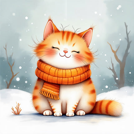 winter cat quilt square