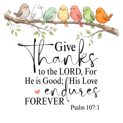 scripture fabric panel Psalm 107:1