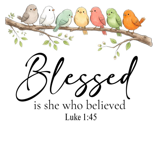 scripture fabric panel Luke 1:45