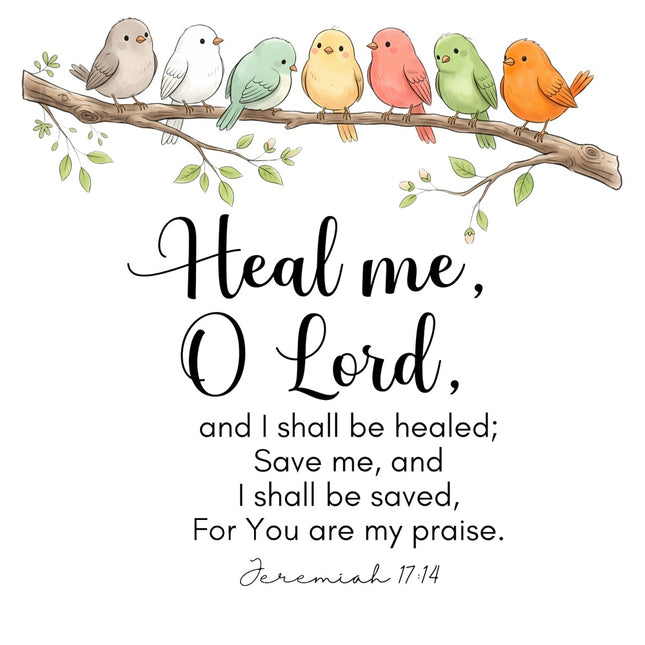 scripture fabric panel Jeremiah 17:14