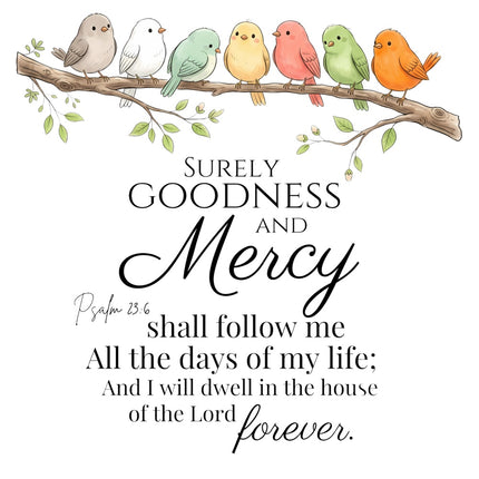 scripture fabric panel Psalm 23:6