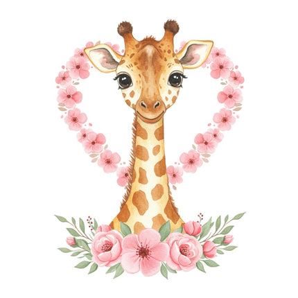 pink floral giraffe quilt block