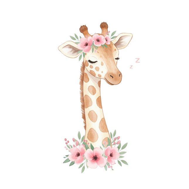 pink floral giraffe quilt square