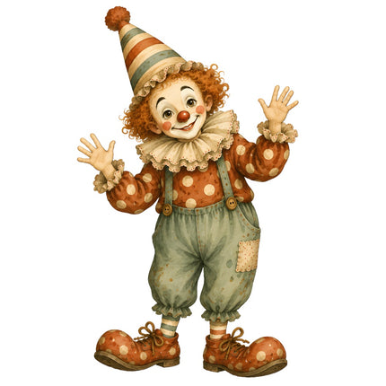 circus clown fabric panel