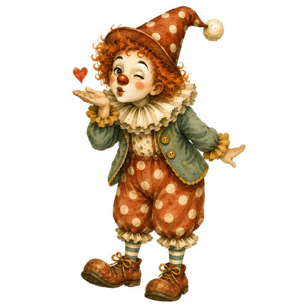 circus clown fabric panel