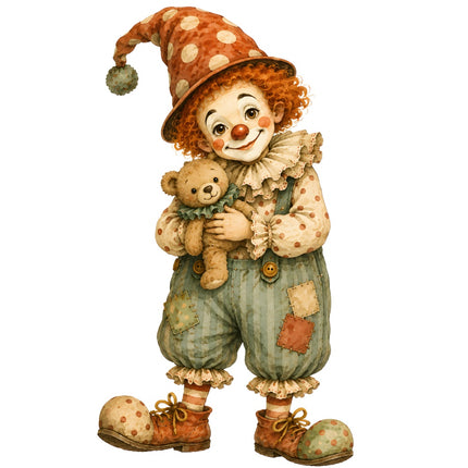circus clown fabric panel