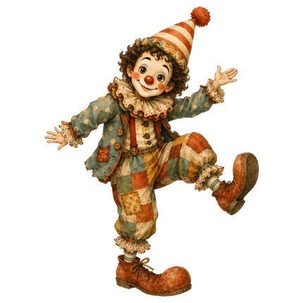 Circus Clown 100% Cotton Fabric Panel Block FLIP-ART930