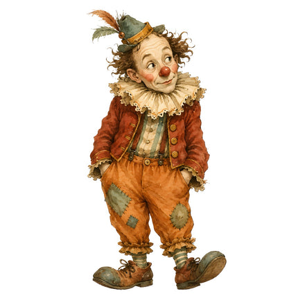 circus clown fabric panel