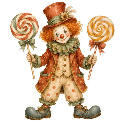 circus clown fabric panel