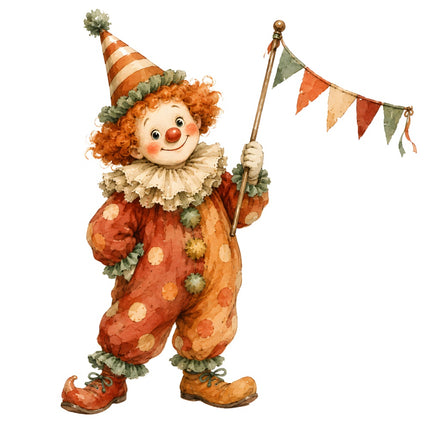 circus clown fabric panel