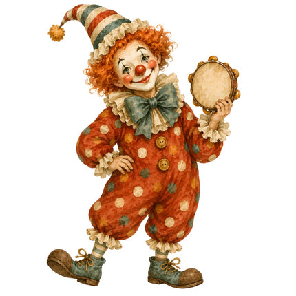 circus clown fabric panel