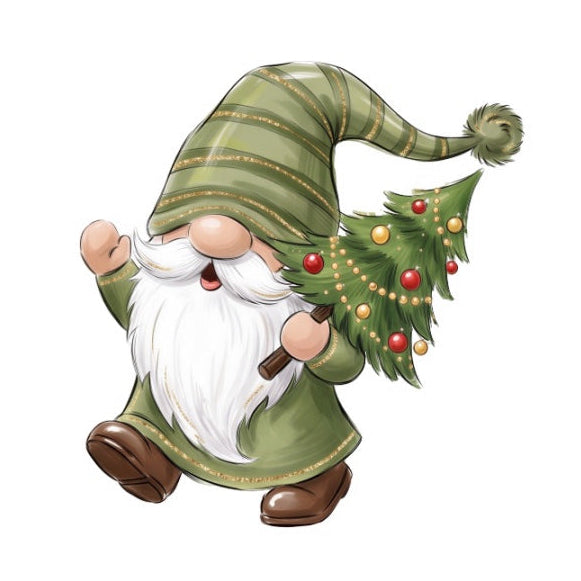 Christmas gnome fabric panel