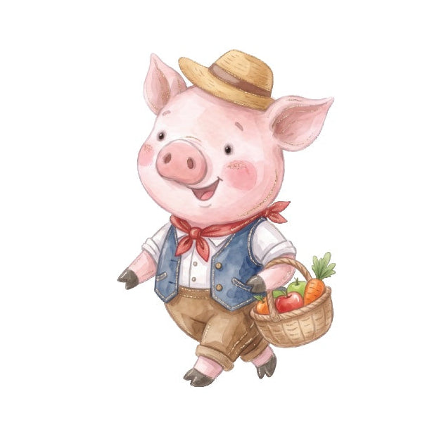 garden pig quilt square