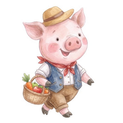 Pig 100% Cotton Fabric Panel Block Quilt Square FLIP-ART974