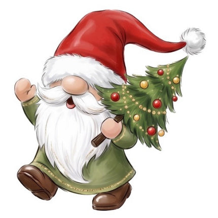 Christmas Gnome 100% Cotton Fabric Panel Block Quilt Square FLIP-ART999