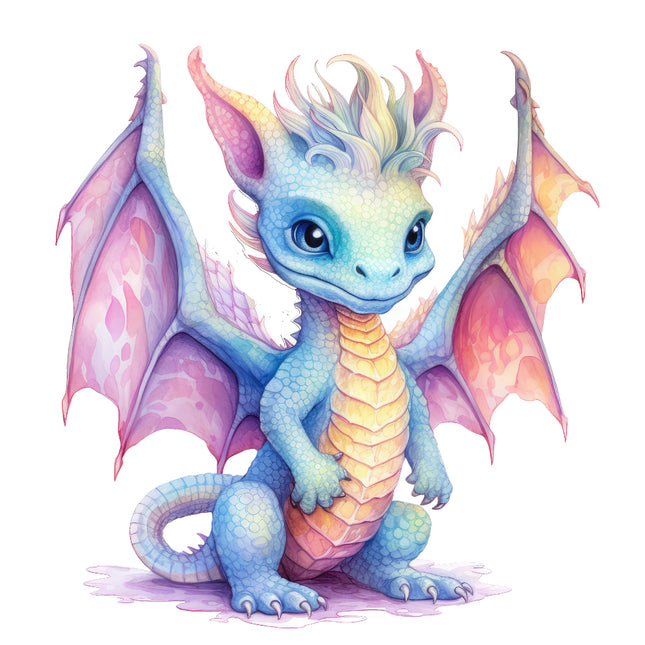 baby dragon fabric panel