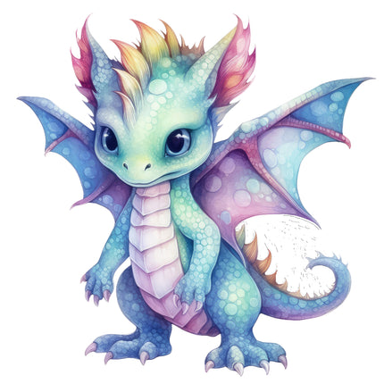 baby dragon fabric panel