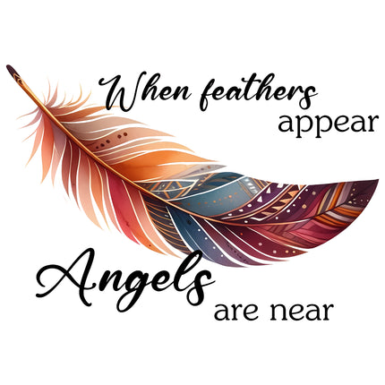 When Feathers Appear Angels Are Near 100% Cotton Fabric Panel Block B165