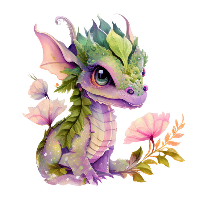 Fantasy dragon cotton fabric panel for quilting