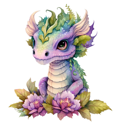 Fantasy dragon cotton fabric panel for quilting