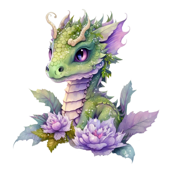 Fantasy dragon cotton fabric panel for quilting