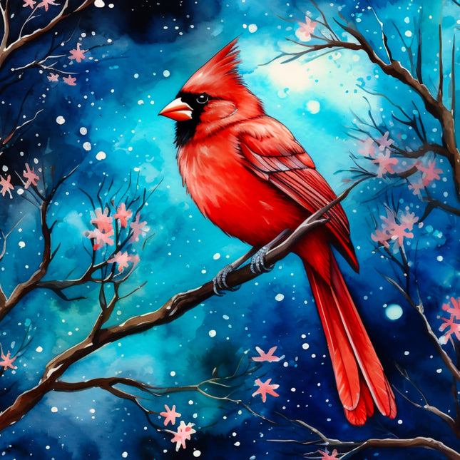 Red cardinal fabric panel
