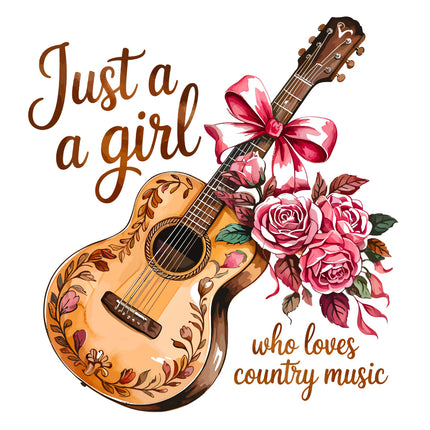 Just a Girl Who Loves Country Music 100% Cotton Fabric Panel Block BB1300
