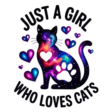 Just a Girl Who Loves Cats 100% Cotton Fabric Panel Block BB1310