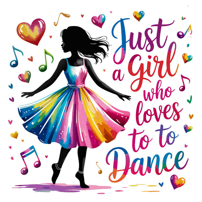 Just a Girl Who Loves to Dance 100% Cotton Fabric Panel Block BB1312