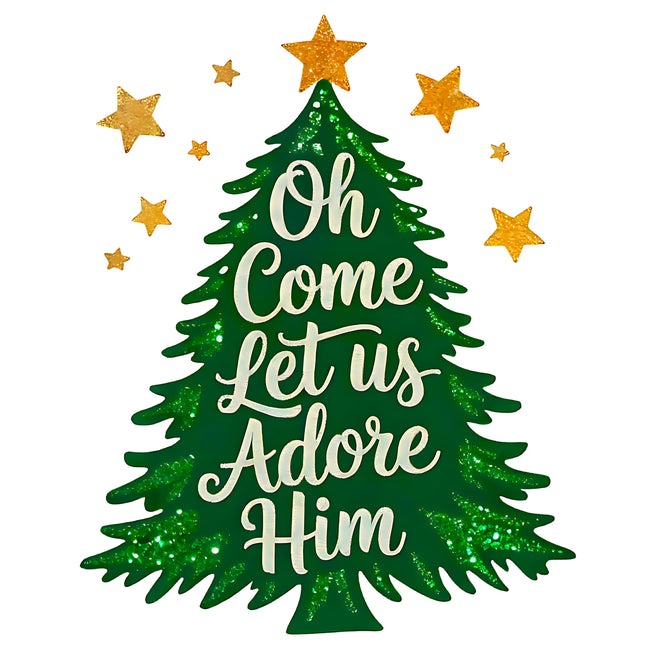 Let Us Adore Him 100% Cotton Fabric Panel Block BB13293