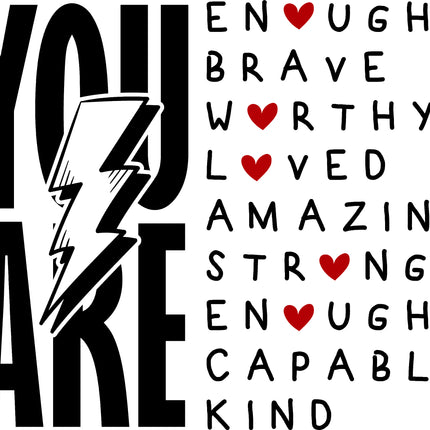 Inspirational You Are 100% Cotton Fabric Panel Block BB13313