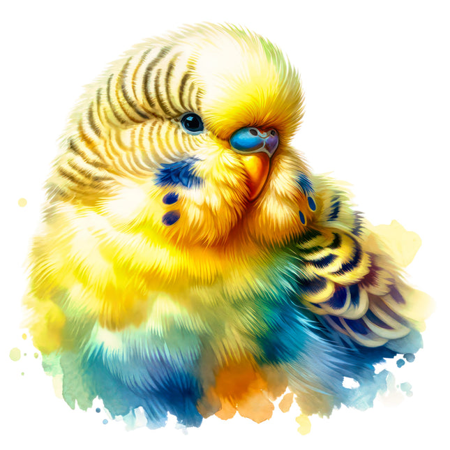 Colorful parakeet fabric panel