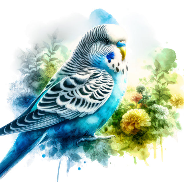 Colorful parrot fabric panel