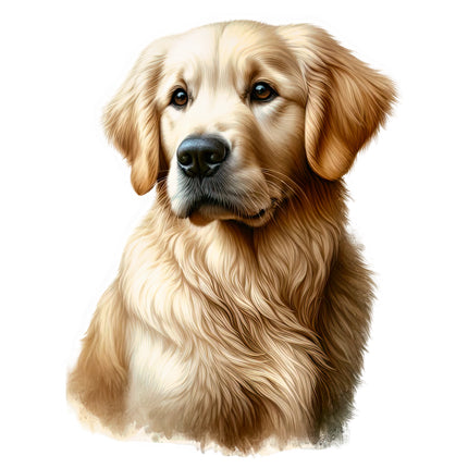 Golden Retriever Dog 100% Cotton Fabric Panel Block BB1424