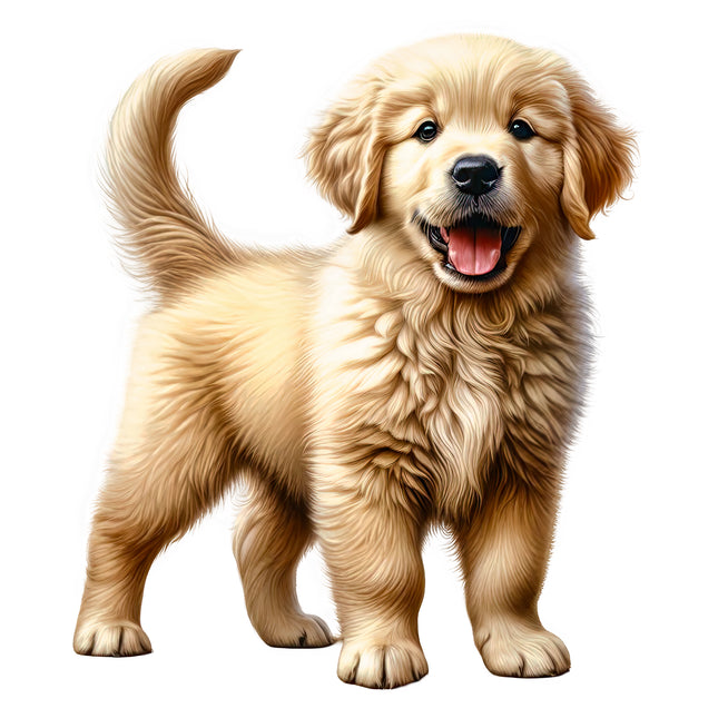 Golden Retriever Dog 100% Cotton Fabric Panel Block BB1425