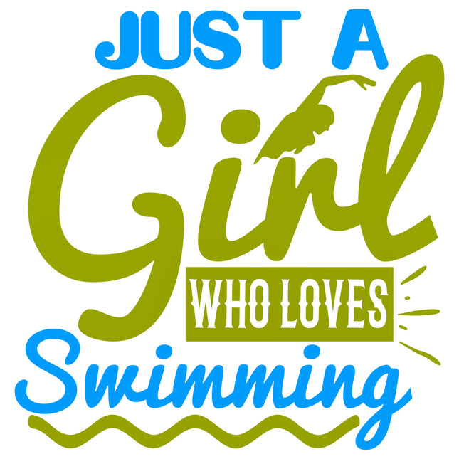 Just a Girl Who Loves Swimming 100% Cotton Fabric Panel Block BB1457