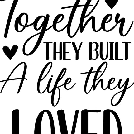 Together They Built A Life 100% Cotton Fabric Panel Block BB1723