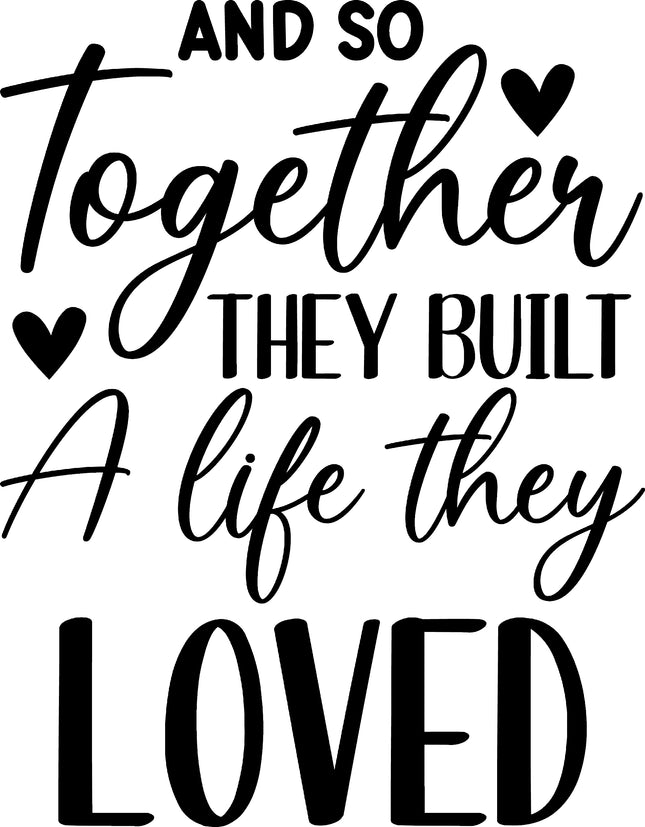 Together They Built A Life 100% Cotton Fabric Panel Block BB1723