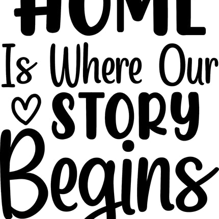 Home is Where Our Story Begins 100% Cotton Fabric Panel Block BB1725