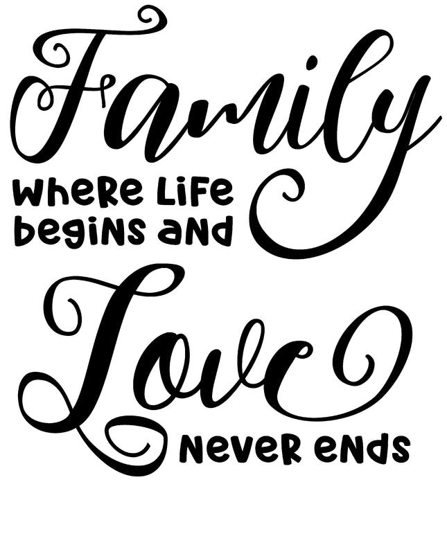 Family is Where Life Begins and Love Never Ends 100% Cotton Fabric Panel Block BB1729