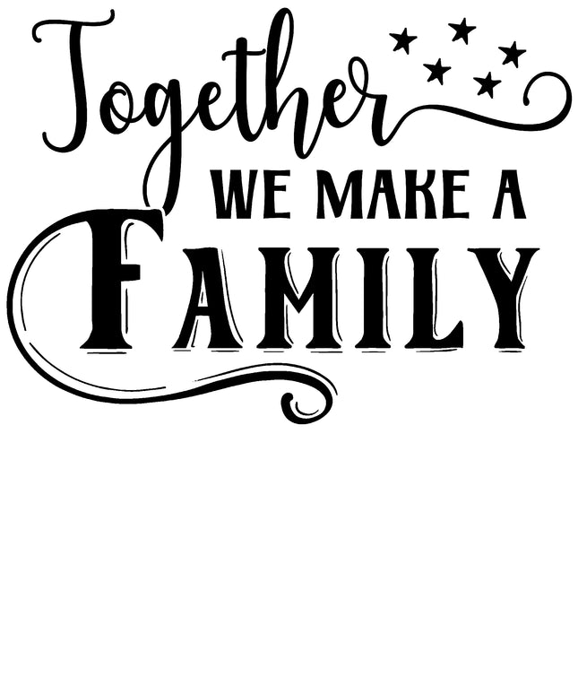 Together We Make A Family 100% Cotton Fabric Panel Block BB1733