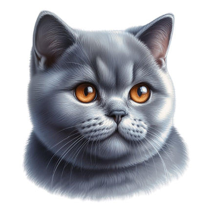 Grey Cat 100% Cotton Fabric Panel Block BB20