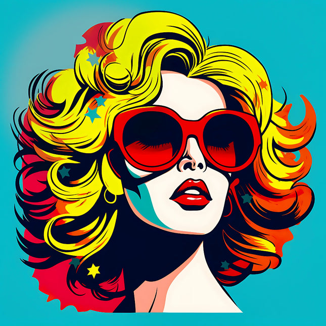 comic girl quilt panel