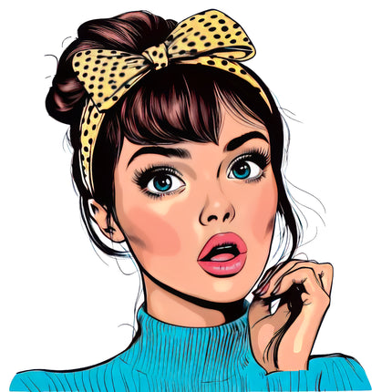 Comic Cartoon Woman 100% Cotton Fabric Panel Block BB264